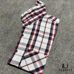 پیراهن اندیگو کج راه نخ ۴٠ تمام پنبه