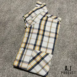 پیراهن اندیگو کج راه نخ ۴٠ تمام پنبه