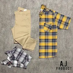 پیراهن کلاسیک آستین کوتاه