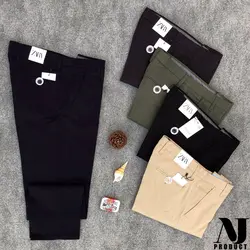 شلوار کتان کلاسیک فاق بلند