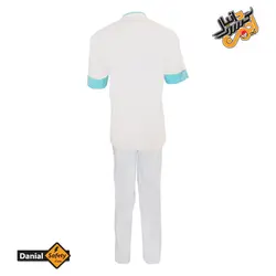 لباس کار آشپزی ست کامل رنگ سفید آبی