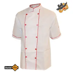 لباس کار آشپزی رنگ سفید قرمز
