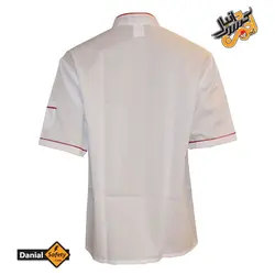 لباس کار آشپزی رنگ سفید قرمز