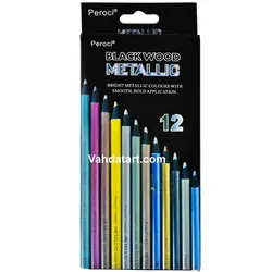 مداد رنگی 12 رنگ متالیک مدل Peroci