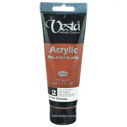 رنگ اکریلیک وستا مدل Burnt Sienna 2 حجم 75 میل
