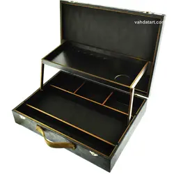 جعبه چوبی رنگ و ابزار نقاشی یک طبقه