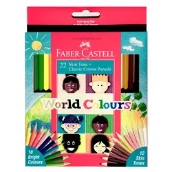 مداد رنگی 22 رنگ فابر کاستل طیف پوست مدل Classic