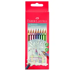 مداد رنگی 10 رنگ پاستلی فابر کاستل