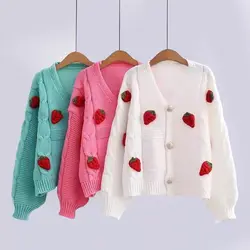 ژاکت بافتنی توت فرنگی