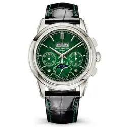 خرید و قیمت ساعت پتک فیلیپ صفحه سبز بند چرمی Patek Philippe Inmobiliaria MBM