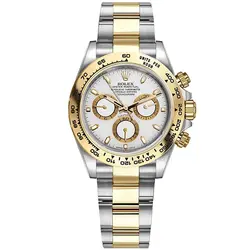 ساعت رولکس دیتونا نقره ای طلایی صفحه سفید Rolex Daytona