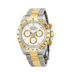 ساعت رولکس دیتونا نقره ای طلایی صفحه سفید Rolex Daytona