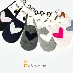جوراب کالج دخترانه طرح قلب بوکله | فروشگاه اینترنتی اکیان