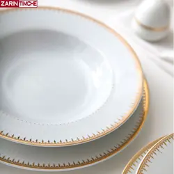 بشقاب خورشت خوری چینی زرین مدل سپیدار