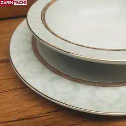 پیاله ماست خوری چینی زرین مدل هدیه طلایی
