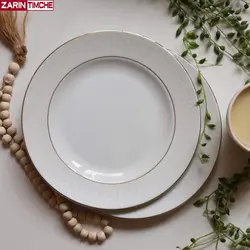 بشقاب غذاخوری چینی زرین مدل سپید صدف