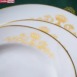 پیش دستی میوه خوری چینی زرین مدل کوئین طلایی