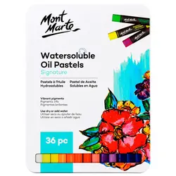 پاستل روغنی محلول در آب مونمارت - ۳۶ رنگ با جعبه فلزی - کد MMPT0028