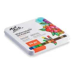 پاستل روغنی محلول در آب مونمارت – ۲۴ رنگ با جعبه فلزی – کد MMPT0027