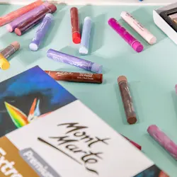 پاستل روغنی بسیار نرم مونمارت - طیف رنگهای تند - ۳۹ رنگ - کد MMPT0043