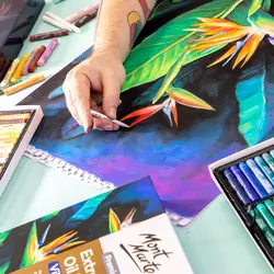 پاستل روغنی بسیار نرم مونمارت - طیف رنگهای تند - ۳۹ رنگ - کد MMPT0043