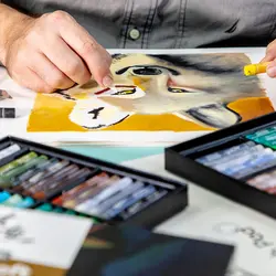 پاستل روغنی بسیار نرم مونمارت - طیف رنگهای تند - ۳۹ رنگ - کد MMPT0043