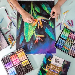 پاستل روغنی بسیار نرم مونمارت - طیف رنگهای تند - ۳۹ رنگ - کد MMPT0043