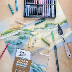 پاستل روغنی بسیار نرم مونمارت - طیف رنگهای طبیعی - ۲۶ رنگ - کد MMPT0049