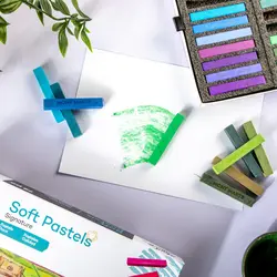 پاستل نرم مربع مونمارت - ۷۲ رنگ با جعبه فلزی - کد MMPT0031