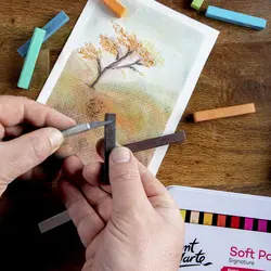 پاستل نرم مونمارت - ۲۴ رنگ با جعبه فلزی - کد MMPT0017