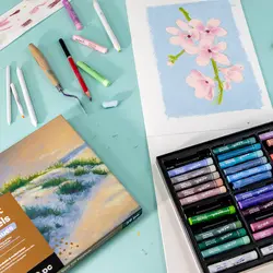 پاستل روغنی بسیار نرم مونمارت - طیف رنگهای طبیعی - ۳۹ رنگ - کد MMPT0050