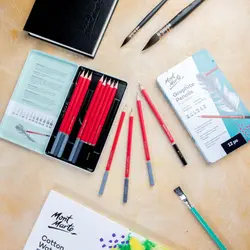 سری ۱۲تایی مداد طراحی مونمارت با جعبه فلزی – کد MPN0114