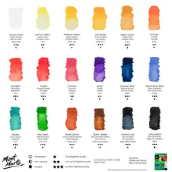 آبرنگ ۱۸ رنگ تیوپی مونمارت - کد PMHS0048