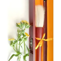 قلموی بزرگ موی بز با جعبه چوب مصنوعی