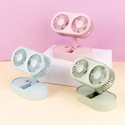 پنکه رومیزی دو موتور شارژی مدل Double Motor FY050 رنگ آبی