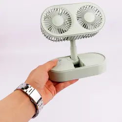 پنکه رومیزی دو موتور شارژی مدل Double Motor FY050 رنگ آبی