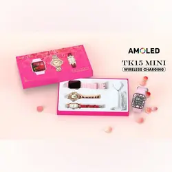 ساعت هوشمند مدل Amoled TK15 Mini 40mm همراه با دو عدد ساعت عقربه ای زنانه