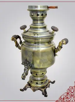 سماور ونوش 3 لیتری ارکیده ساده زغالی ( آنتیک ) A114