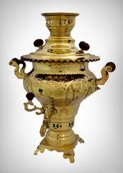 سماور ونوش 4 لیتری ویکتوریا لبه ریختگی قلم سنتی زغالی A106