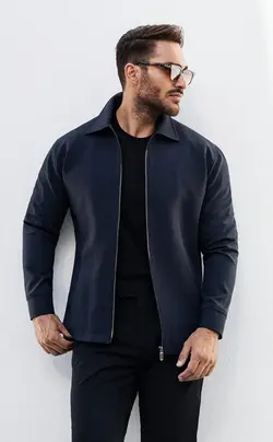 سوییشرت یقه بک سورمه ای N14 بازلی