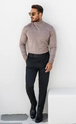 بافت یقه هفت سانت برفی نسکافه‌ای F28 بازلی