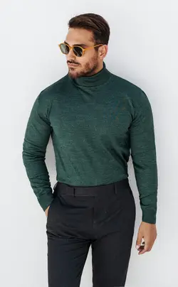 بافت یقه هفت سانت برفی سبز F28 بازلی