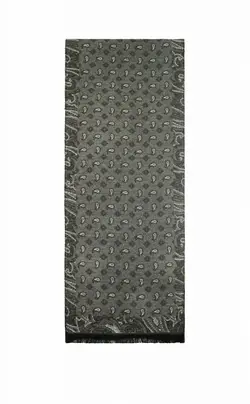 شال گردن طرح بته‌جقه ریز طوسی M1 بازلی