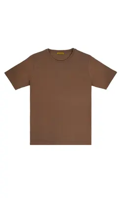 تیشرت یقه گرد شکلاتی D12 بازلی