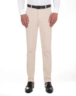 شلوار اسلیم فیت کرم روشن TC1 بازلی