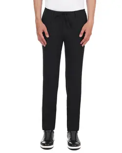 شلوار اسلیم فیت پلیسه مشکی T39 بازلی