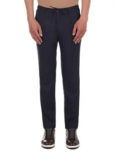 شلوار اسلیم فیت پلیسه سورمه ای T39 بازلی