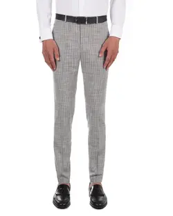 شلوار اسلیم فیت طوسی‌قرمز T14 بازلی