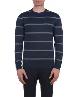 بافت راه راه باریک سورمه ای طوسی F40 بازلی