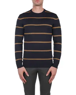 بافت راه راه باریک بلوبلک خردلی F40 بازلی